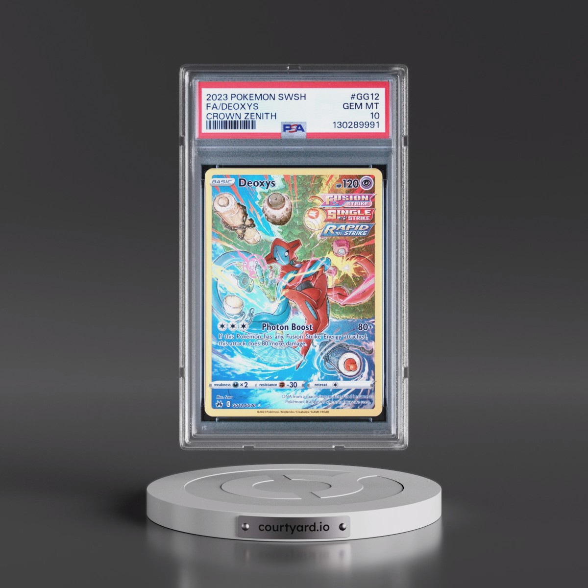 2023 Pokémon Sword and Shield Crown Zenith #GG12 Deoxys - Full Art (PSA 10 GEM MINT)