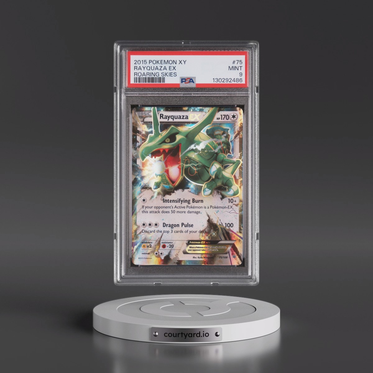 2015 Pokémon XY Roaring Skies #75 Rayquaza EX - Holo (PSA 9 MINT)