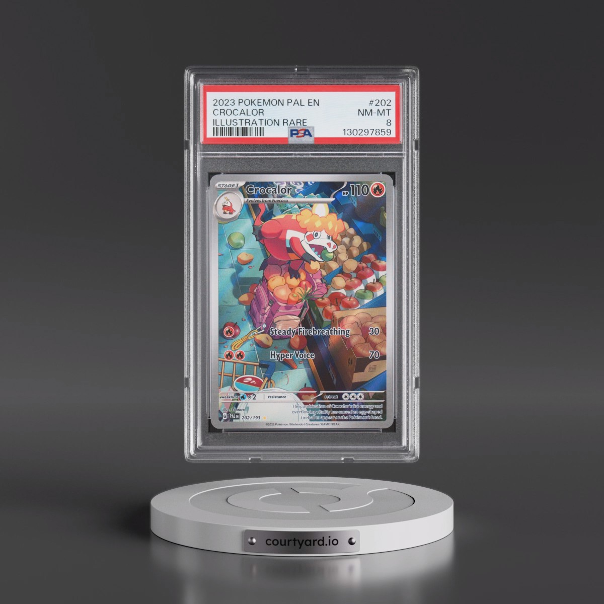 2023 Pokémon Pal EN-Paldea Evolved #202 Crocalor - Illustration Rare (PSA 8 NM-MT)