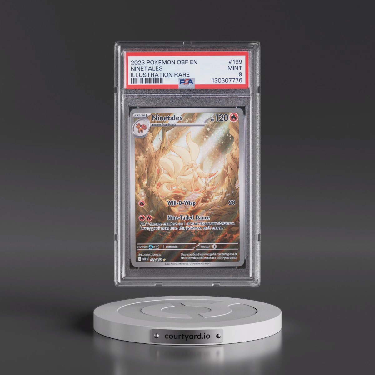 2023 Pokémon Obf EN-Obsidian Flames #199 Ninetales - Illustration Rare (PSA 9 MINT)