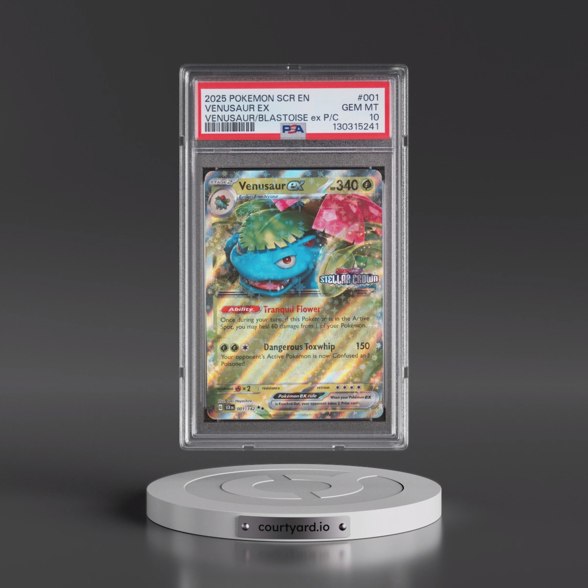 2025 Pokémon Scr EN-Stellar Crown #001 Venusaur EX - Holo Venusaur EX & Blastoise EX Premium Collection (PSA 10 GEM MINT)