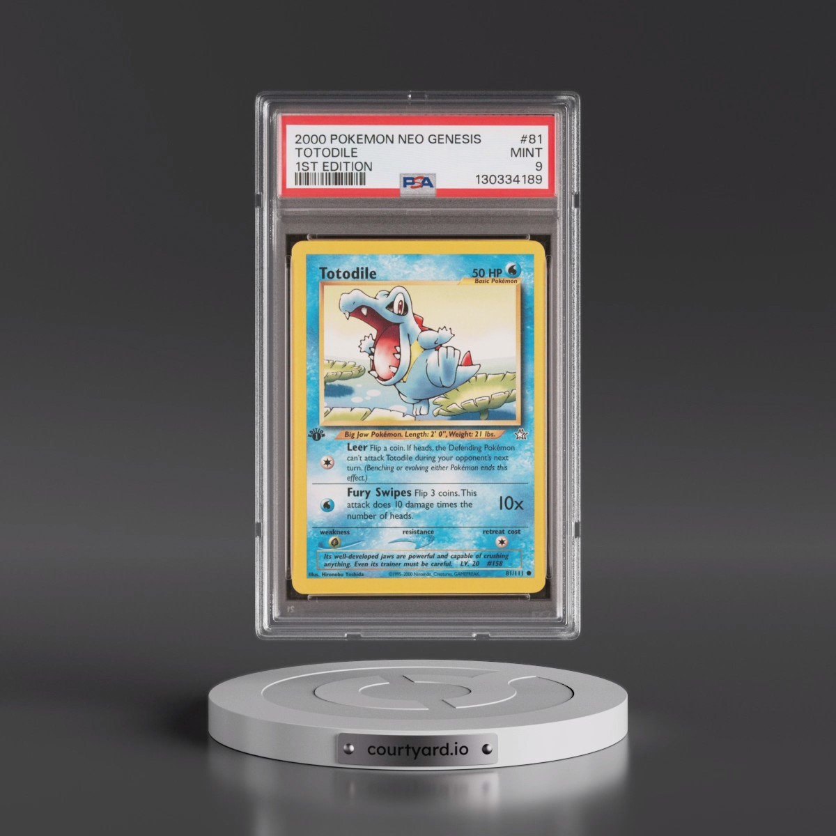 2000 Pokémon Neo Genesis #81 Totodile - 1st Edition (PSA 9 MINT)