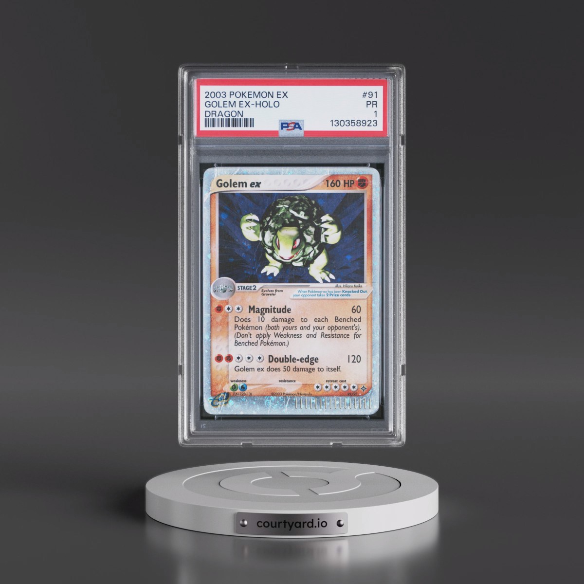 2003 Pokémon EX Dragon #91 Golem EX - Holo Holo (PSA 1 PR)