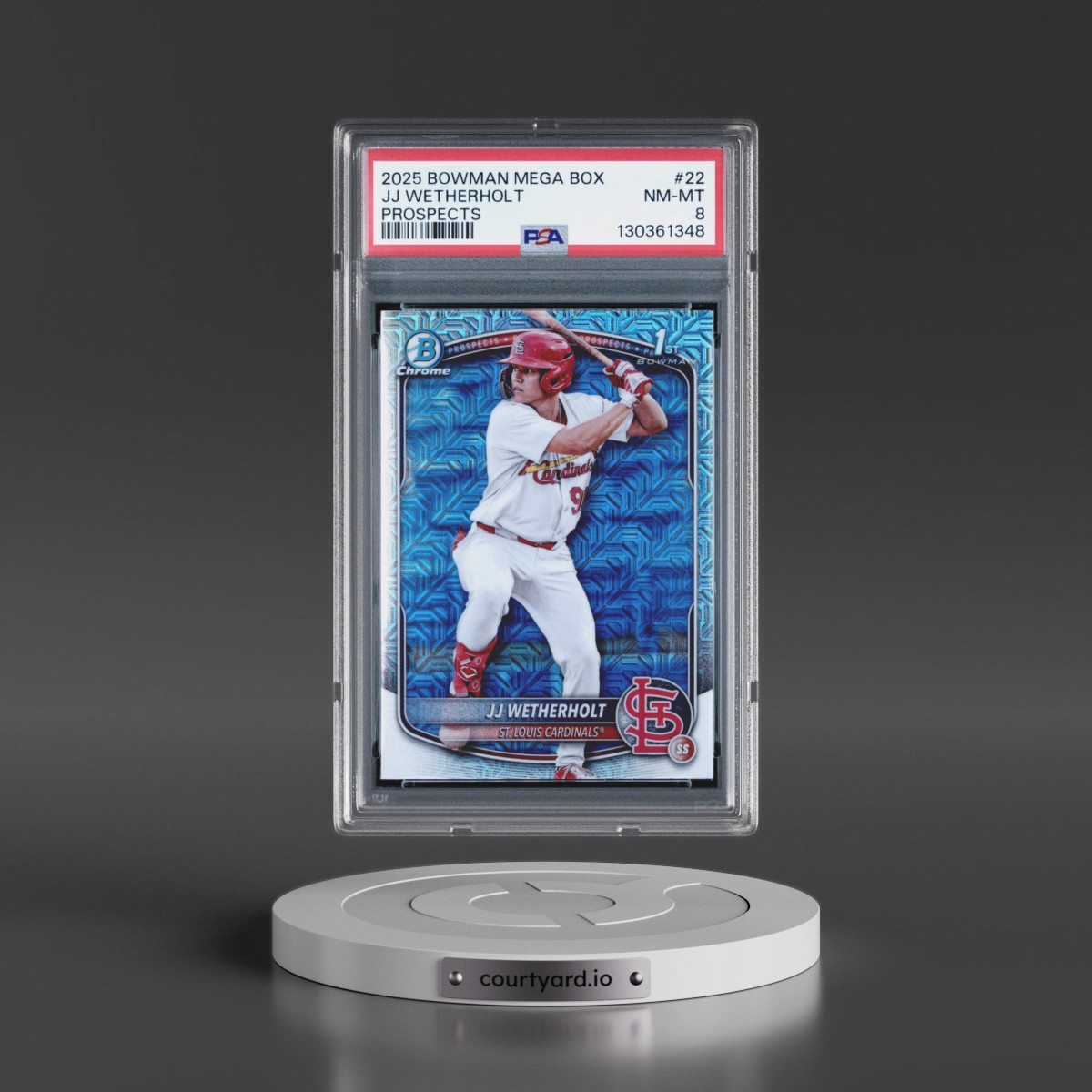 2025 Bowman Mega Box Chrome Prospects #22 JJ Wetherholt (PSA 8 NM-MT)