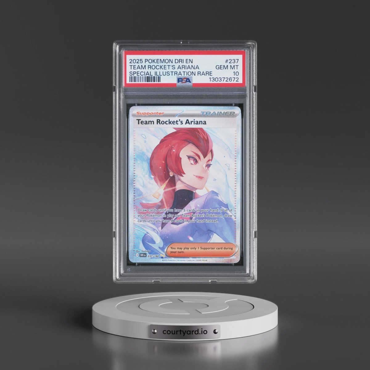 2025 Pokémon Dri EN-Destined Rivals #237 Team Rocket's Ariana - Special Illustration Rare (PSA 10 GEM MINT)