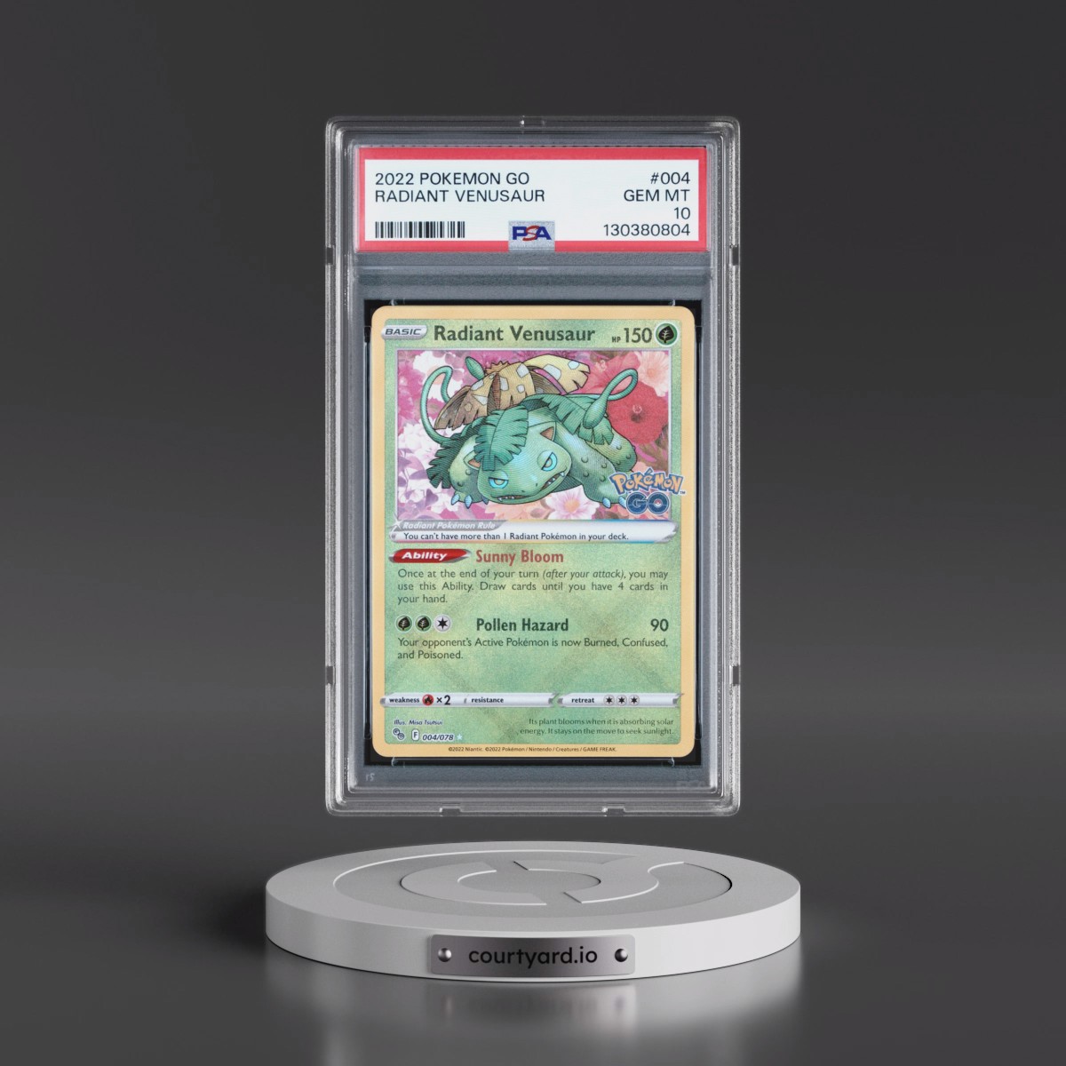 2022 Pokémon Go #004 Radiant Venusaur - Holo (PSA 10 GEM MINT)