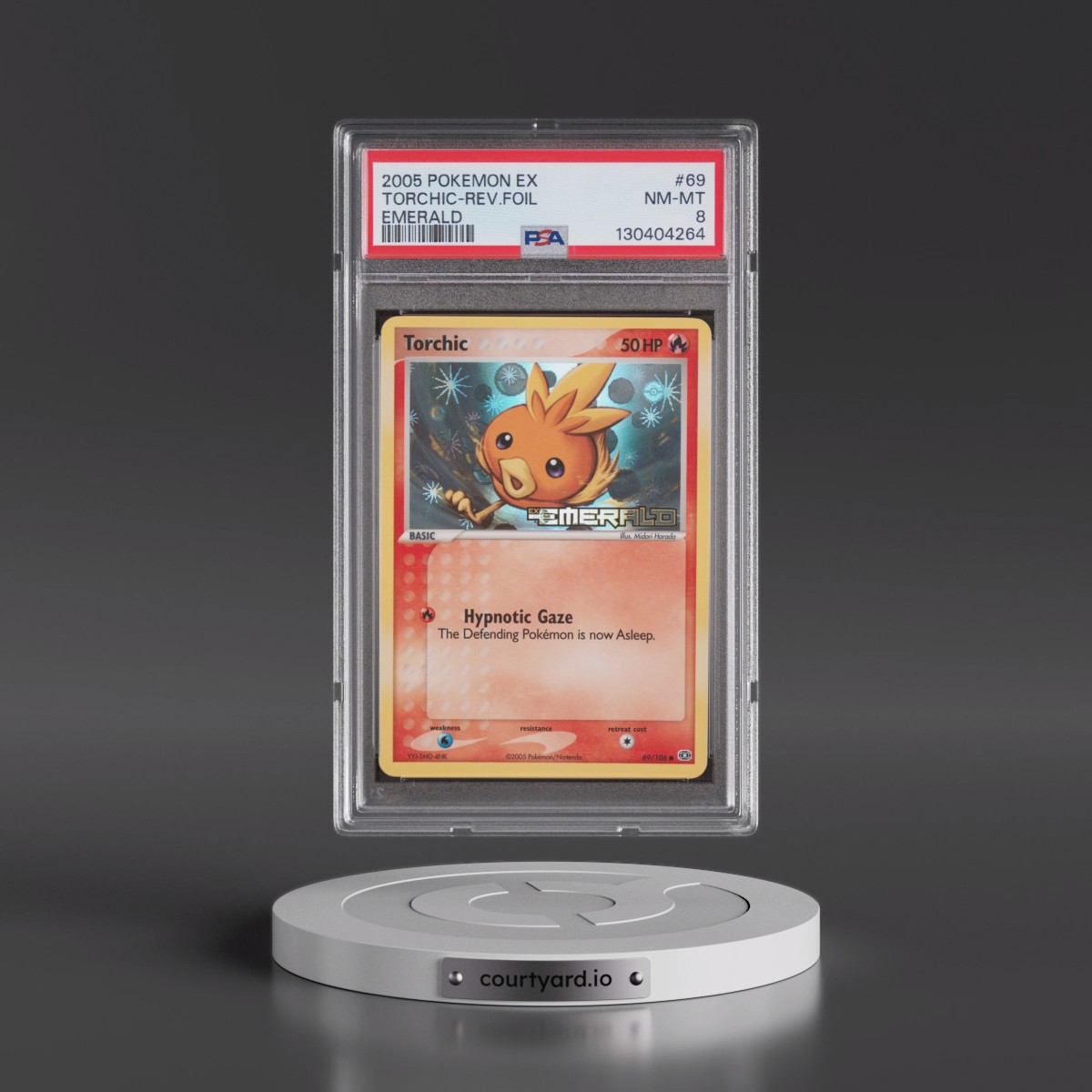 2005 Pokémon EX Emerald #69 Torchic - Reverse Foil (PSA 8 NM-MT)