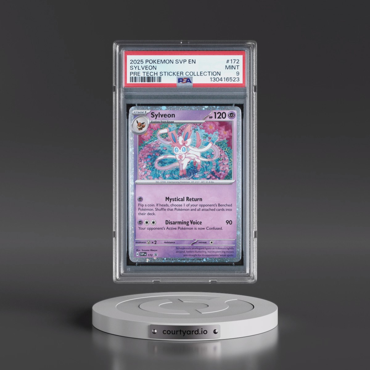2025 Pokémon Svp EN-SV Black Star Promo #172 Sylveon - Prismatic Evolutions Tech Sticker Collection (PSA 9 MINT)