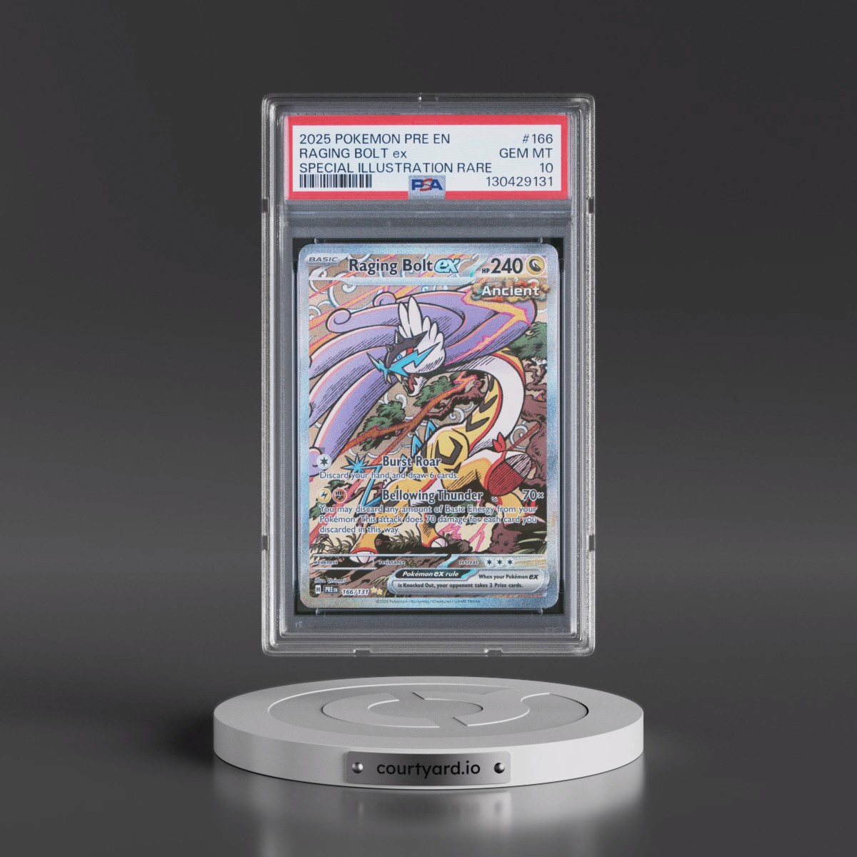 2025 Pokémon Pre EN-Prismatic Evolutions #166 Raging Bolt EX - Holo Special Illustration Rare (PSA 10 GEM MINT)