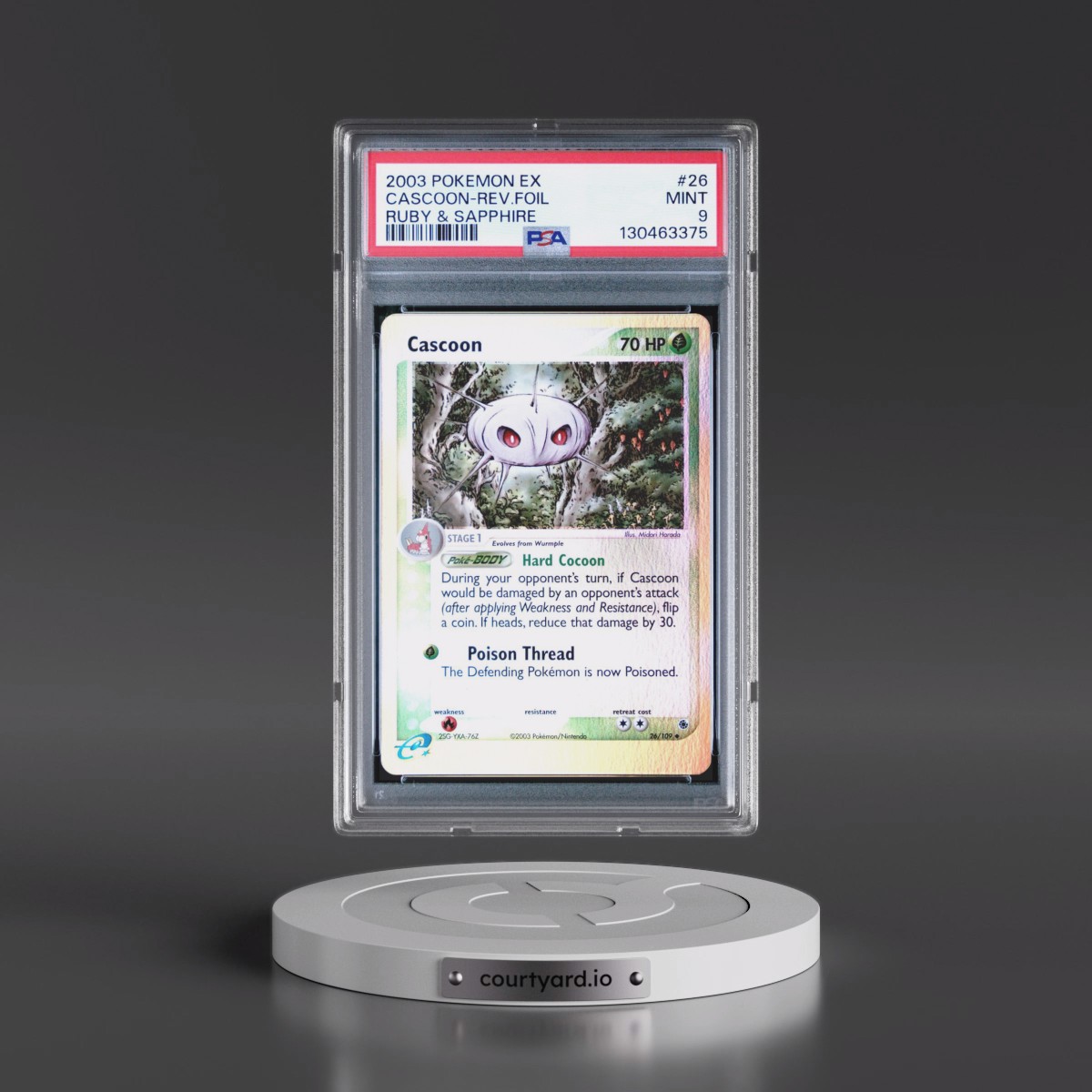 2003 Pokémon EX Ruby & Sapphire #26 Cascoon - Reverse Foil (PSA 9 MINT)