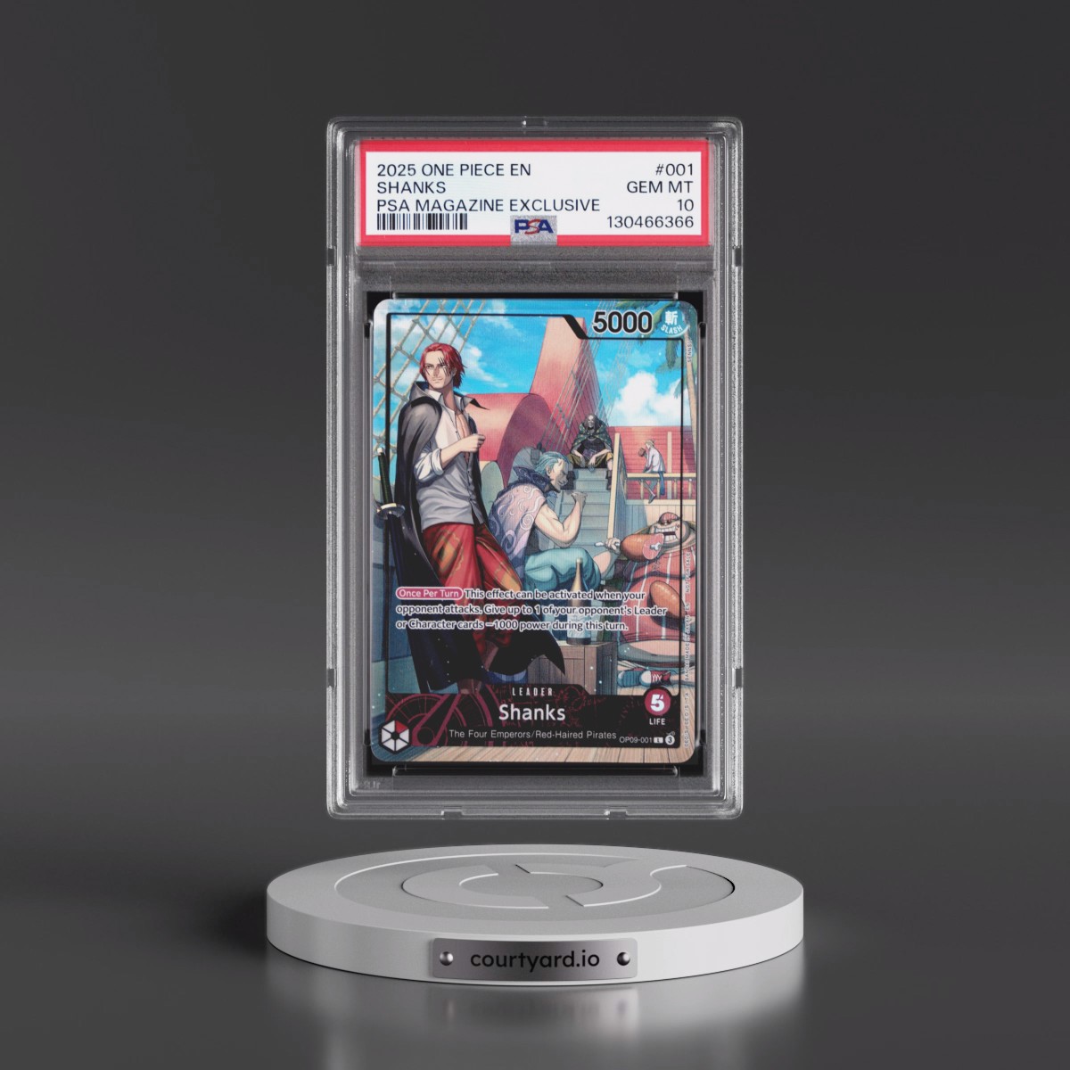 2025 One Piece Promos #001 Shanks - PSA Magazine Exclusive (PSA 10 GEM MINT) - Photo