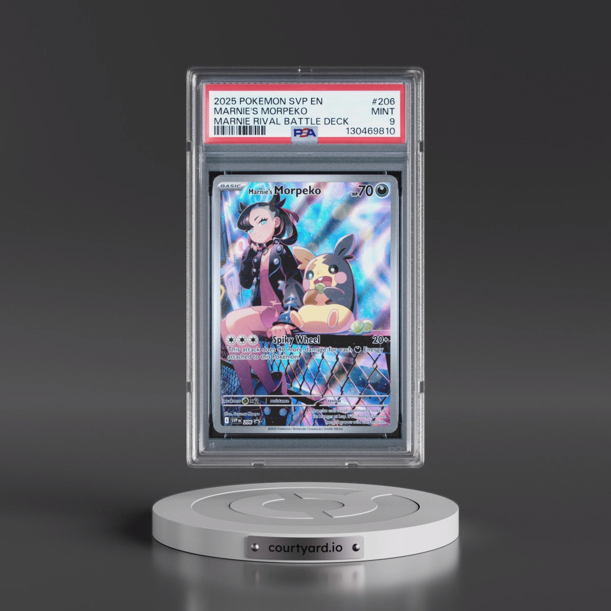 2025 Pokémon Svp EN-SV Black Star Promo #206 Marnie's Morpeko - Marnie Rival Battle Deck (PSA 9 MINT)