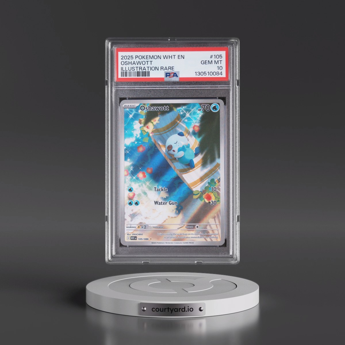 2025 Pokémon Wht EN-White Flare #105 Oshawott - Illustration Rare (PSA 10 GEM MINT)