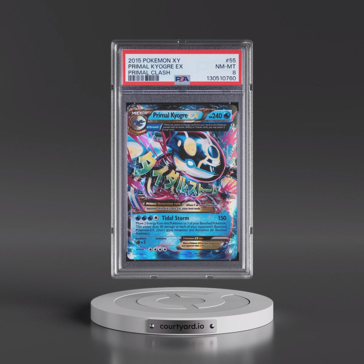 2015 Pokémon XY Primal Clash #55 Primal Kyogre EX - Holo (PSA 8 NM-MT)