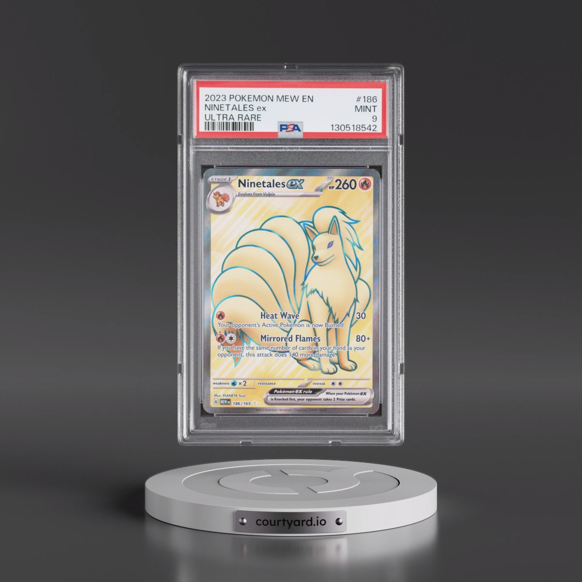 2023 Pokémon Mew EN-151 #186 Ninetales EX - Holo Ultra Rare (PSA 9 MINT)
