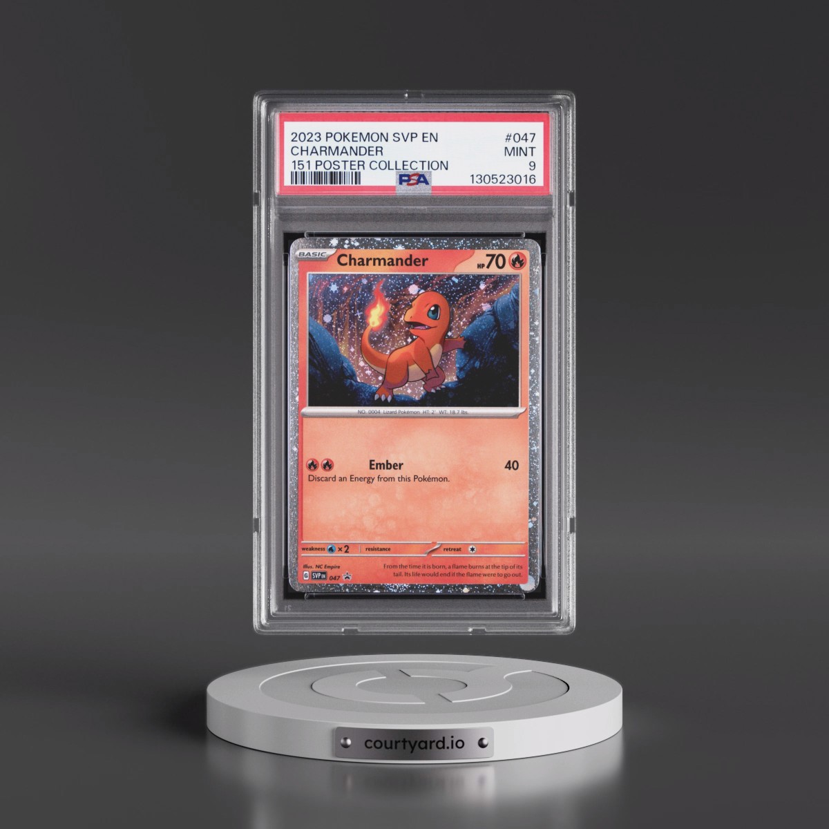 2023 Pokémon Svp EN-SV Black Star Promo #047 Charmander - 151 Poster Collection (PSA 9 MINT)