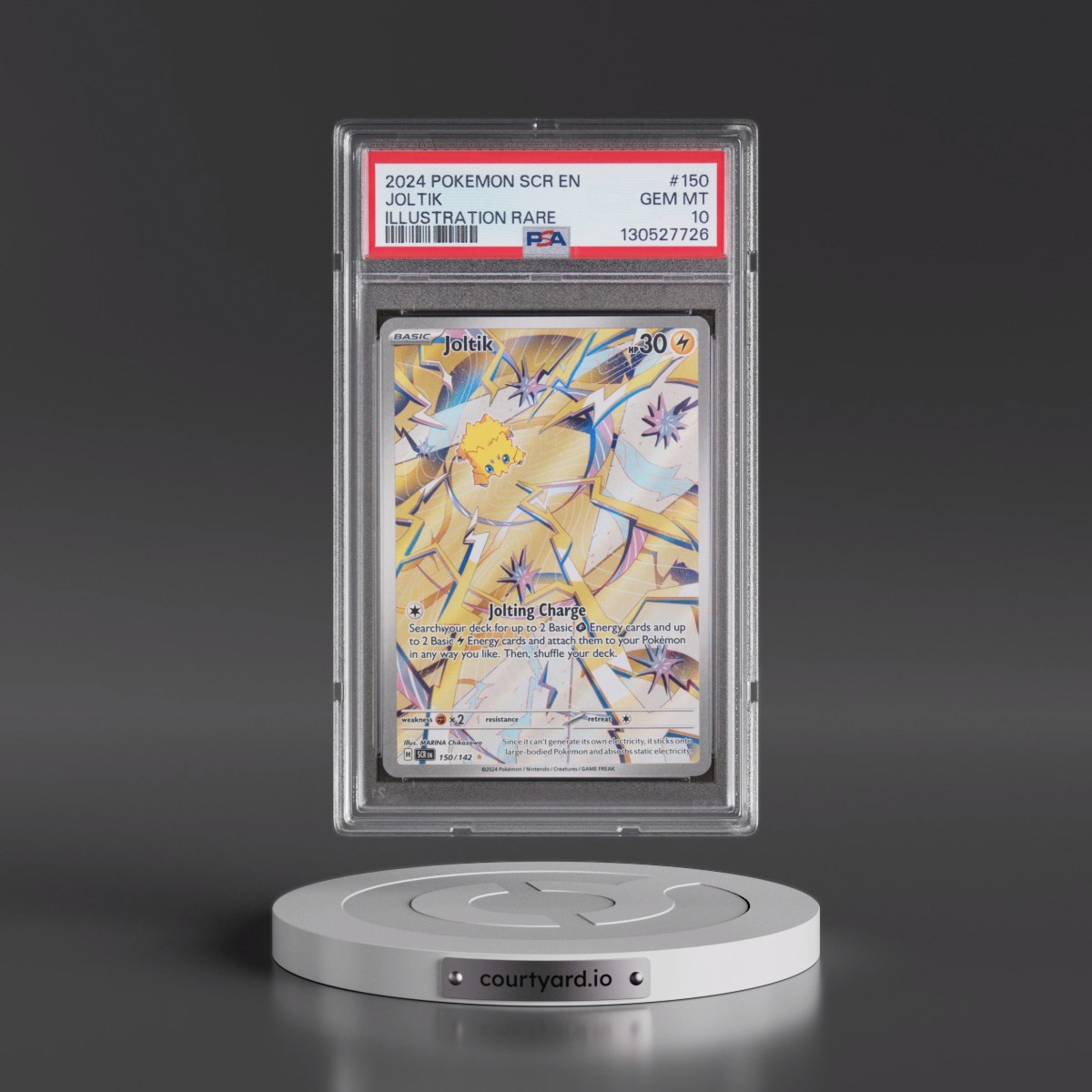 2024 Pokémon Scr EN-Stellar Crown #150 Joltik - Illustration Rare (PSA 10 GEM MINT)