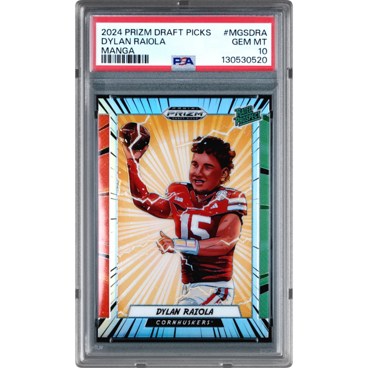 2024 Panini Prizm Draft Picks Manga #MGSDRA Dylan Raiola (PSA 10 GEM MINT)