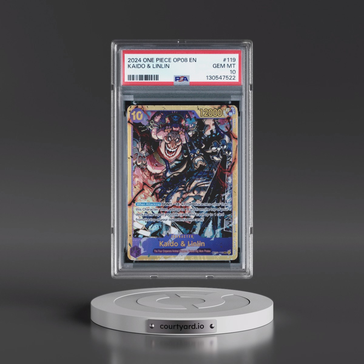 2024 One Piece OP08-Two Legends Kaido & Linlin #119 PSA 10