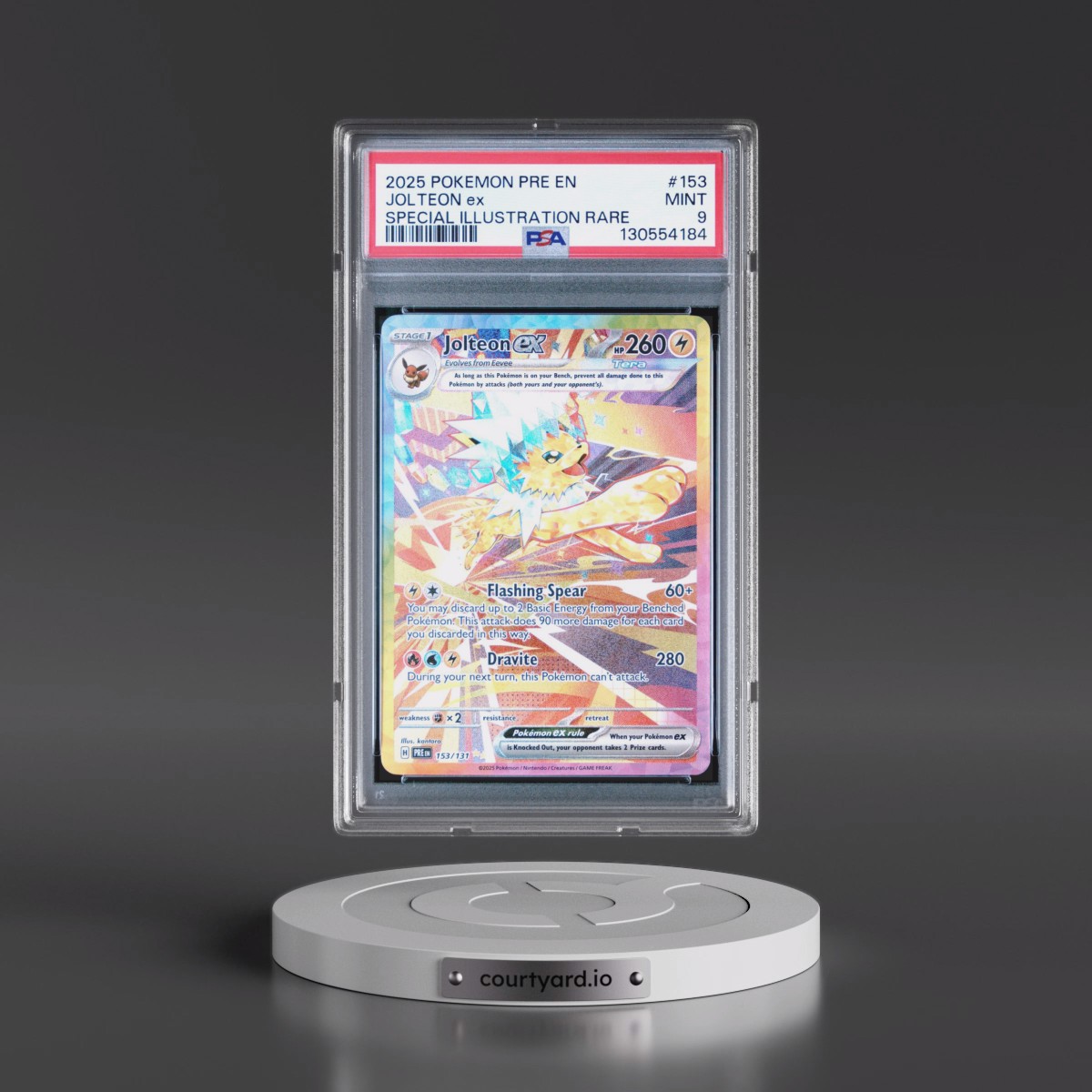 2025 Pokémon Pre EN-Prismatic Evolutions #153 Jolteon EX - Holo Special Illustration Rare (PSA 9 MINT)