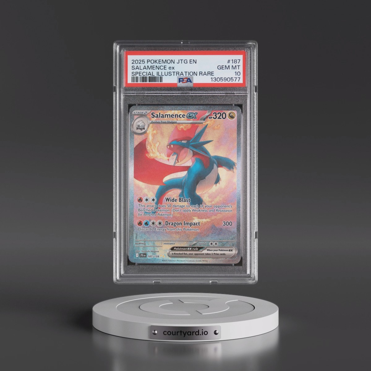 2025 Pokémon Jtg EN-Journey Together #187 Salamence EX - Holo Special Illustration Rare (PSA 10 GEM MINT)