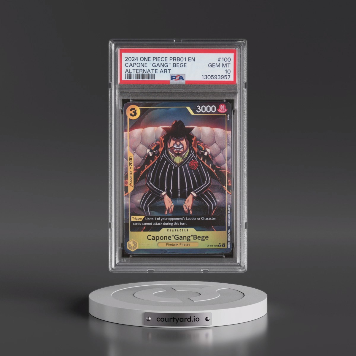 2024 One Piece PRB01-Premium Booster -One Piece Card the Best #100 Capone "Gang" Bege - Alternate Art (PSA 10 GEM MINT)