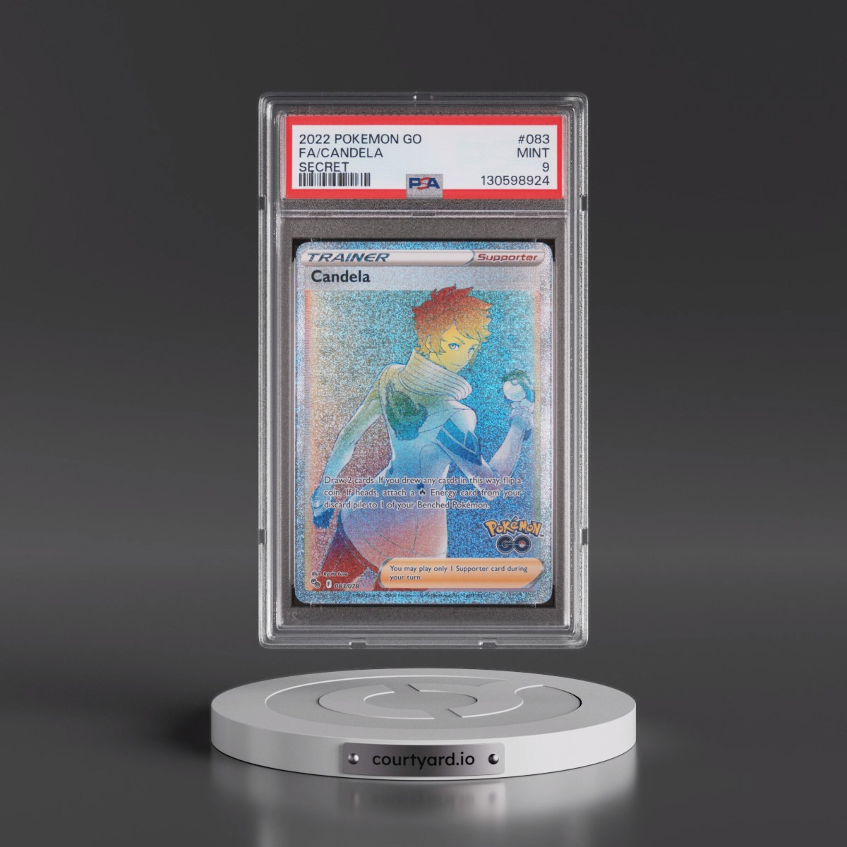 2022 Pokémon Go #083 Candela - Full Art Secret (PSA 9 MINT)