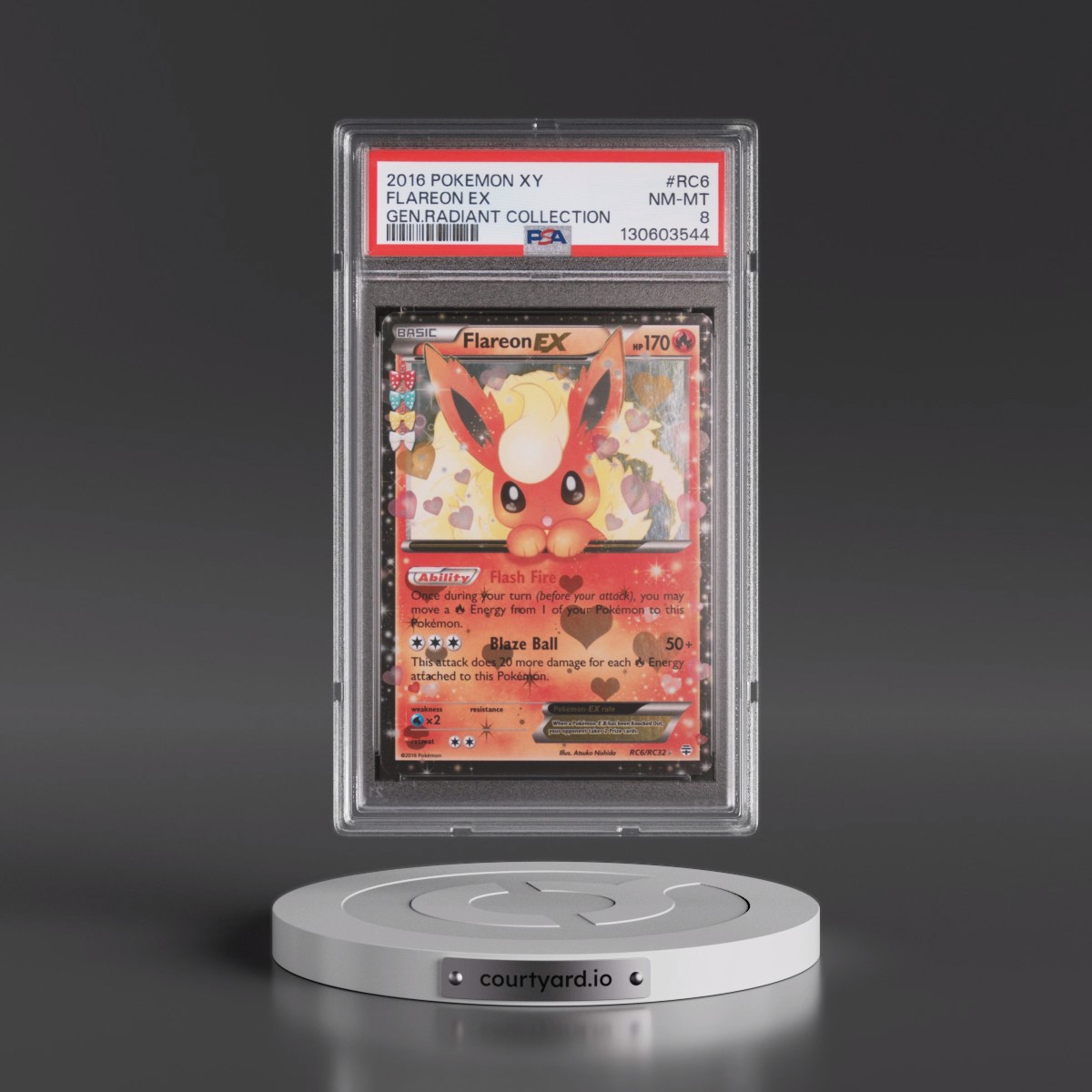 2016 Pokémon XY Generations Radiant Collection #RC6 Flareon EX - Holo (PSA 8 NM-MT)