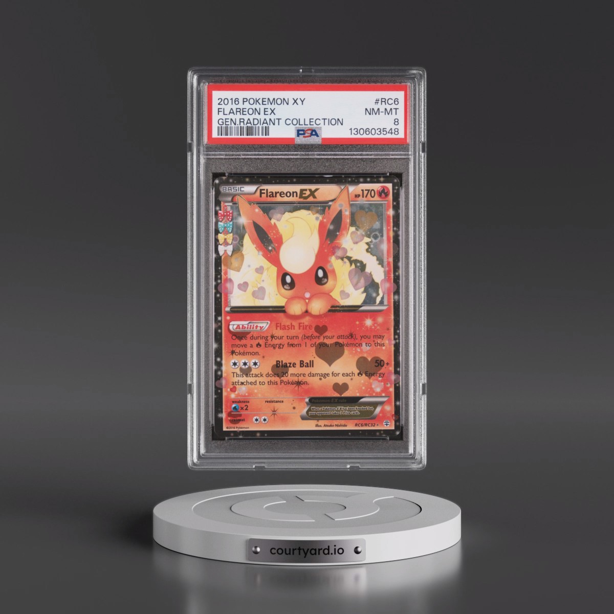 2016 Pokémon XY Generations Radiant Collection #RC6 Flareon EX - Holo (PSA 8 NM-MT)