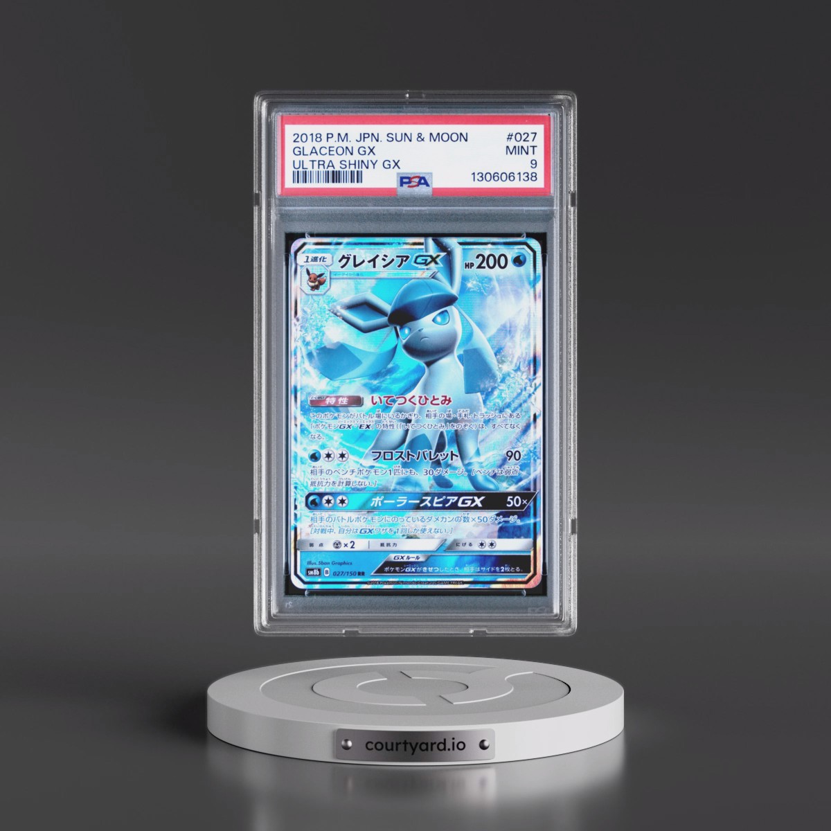 2018 Pokémon Sun & Moon Ultra Shiny GX #027 Glaceon GX - Holo (PSA 9 MINT)