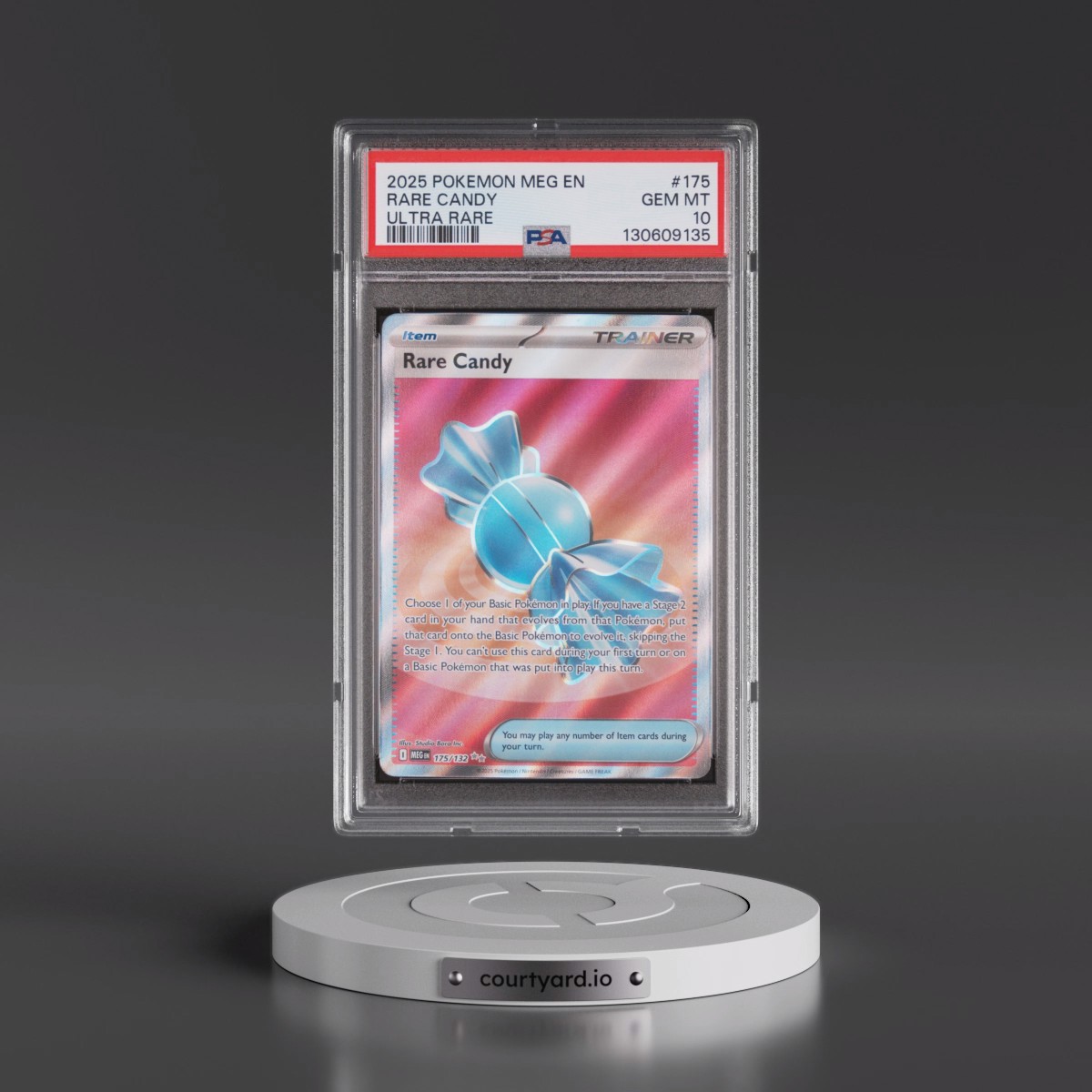 2025 Pokémon Meg EN-Mega Evolution #175 Rare Candy - Ultra Rare (PSA 10 GEM MINT)