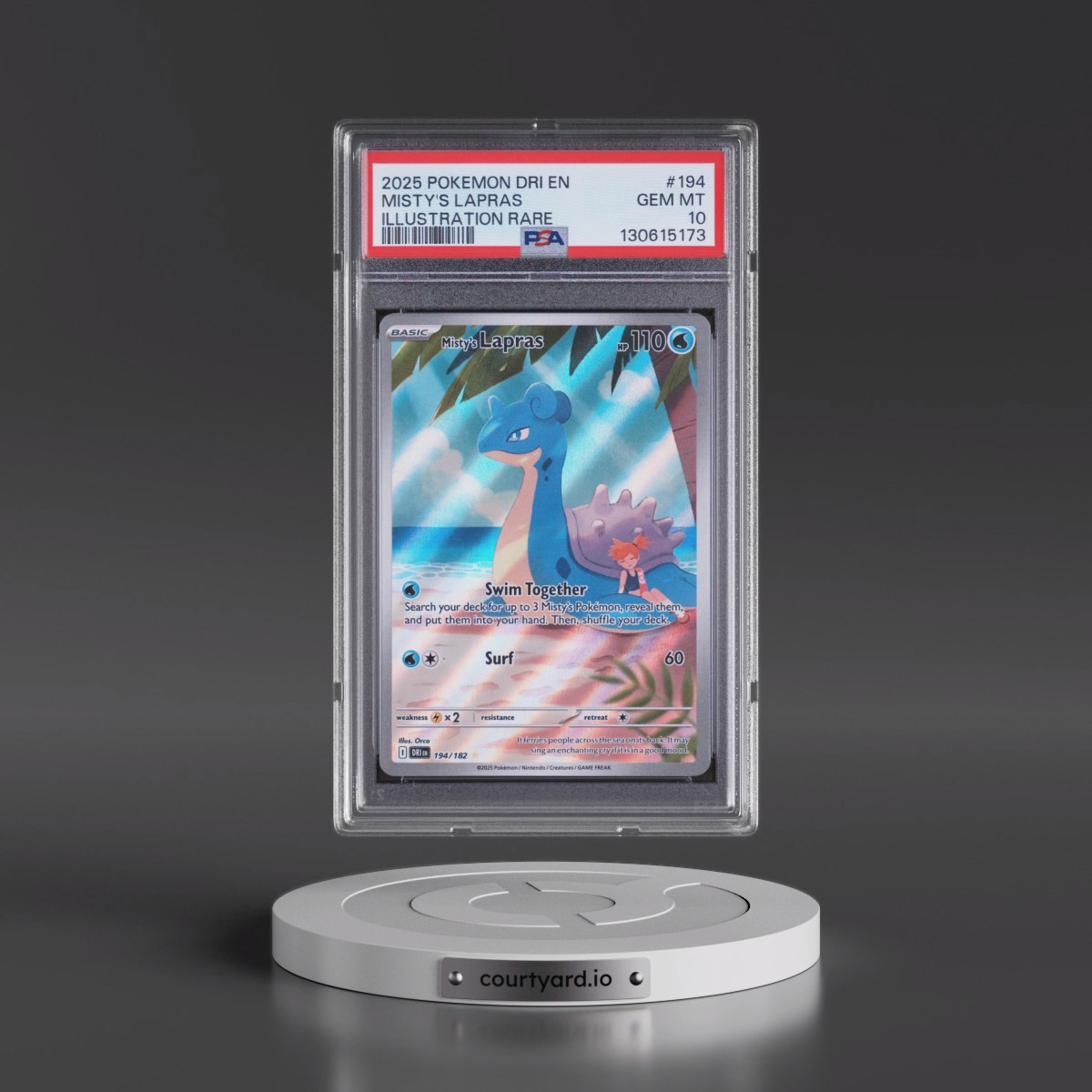 2025 Pokémon Dri EN-Destined Rivals #194 Misty's Lapras - Illustration Rare (PSA 10 GEM MINT)