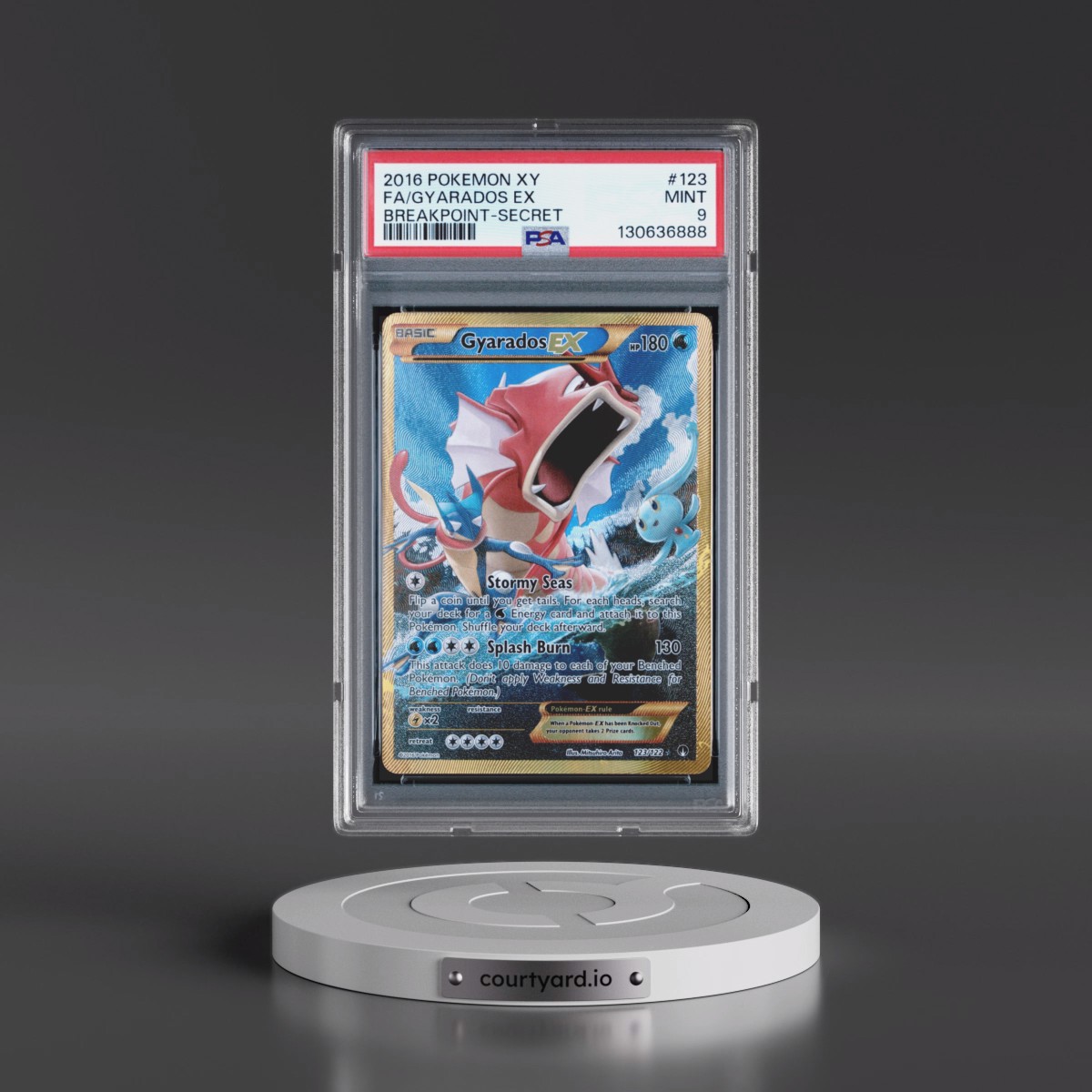 2016 Pokémon XY Breakpoint #123 Gyarados EX - Holo Full Art Secret (PSA 9 MINT)