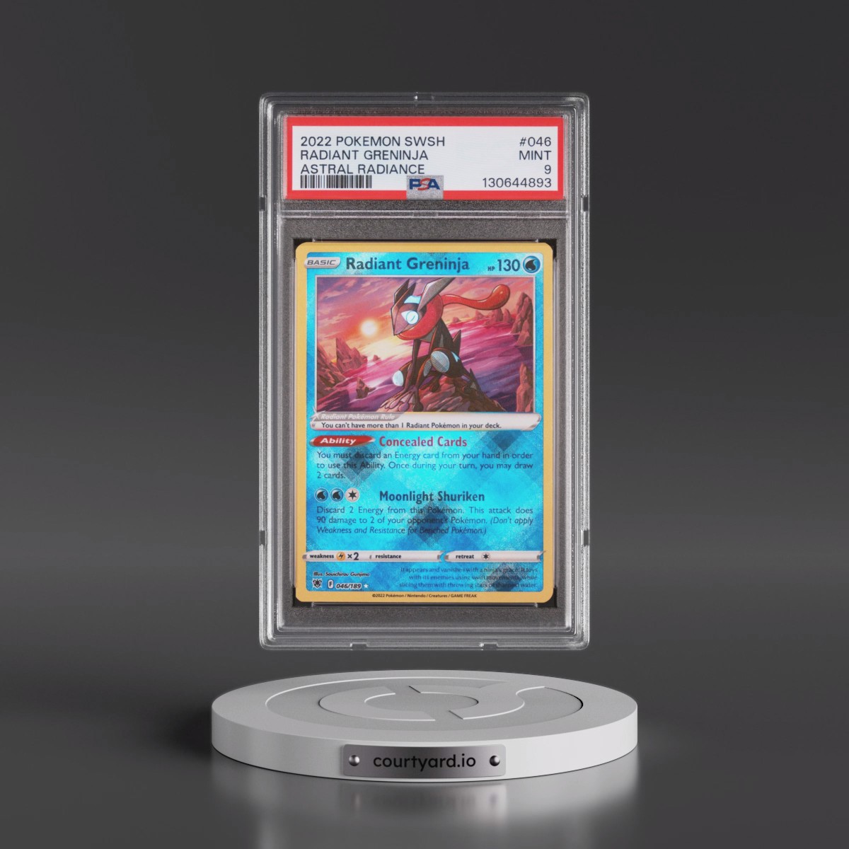 2022 Pokémon Sword & Shield Astral Radiance #046 Radiant Greninja - Holo (PSA 9 MINT)