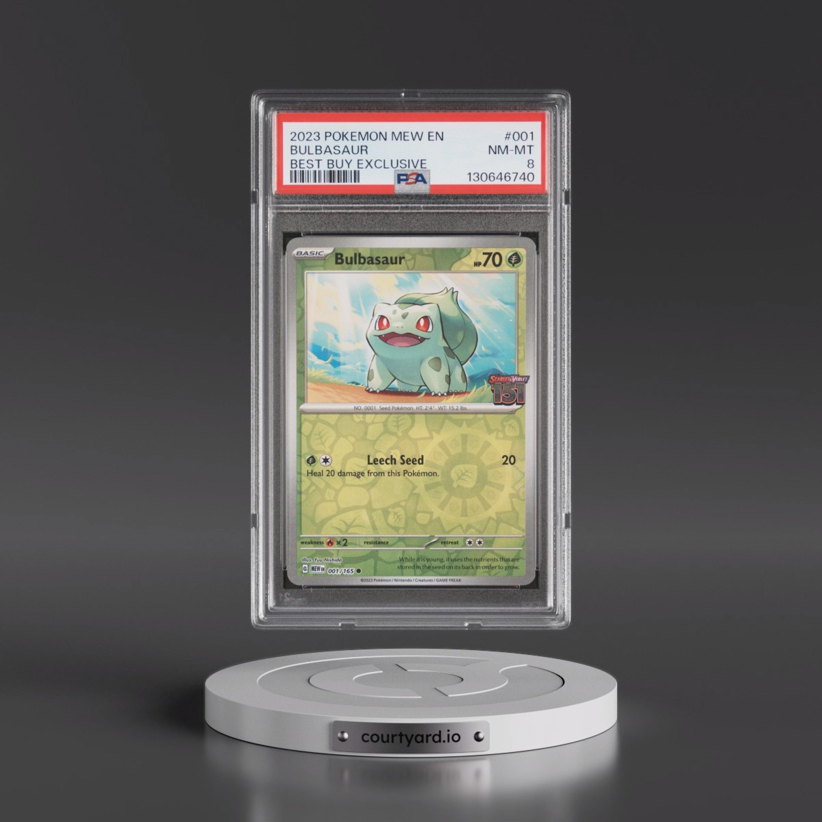 2023 Pokémon Mew EN-151 #001 Bulbasaur - Best Buy Exclusive (PSA 8 NM-MT)