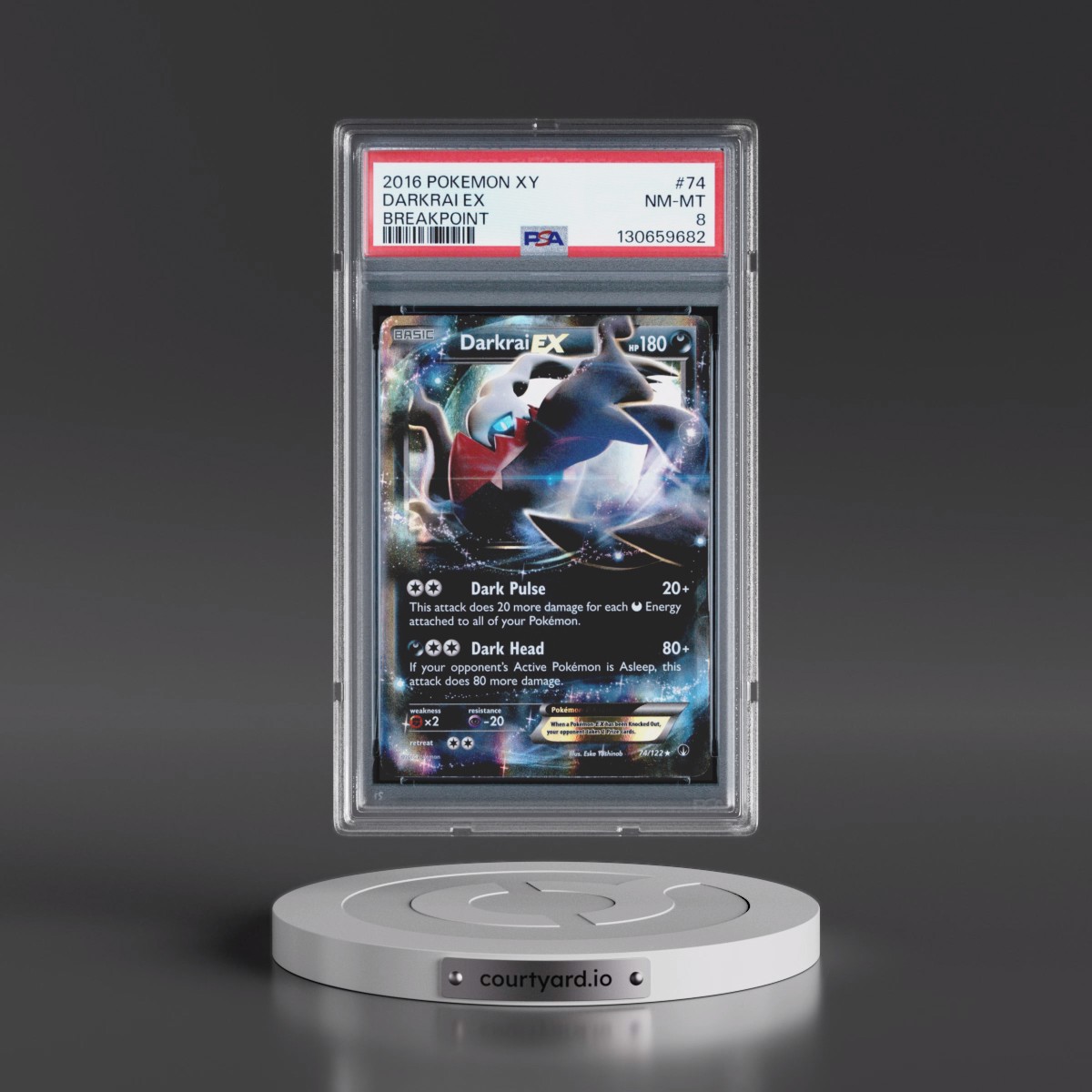2016 Pokémon XY Breakpoint #74 Darkrai EX - Holo (PSA 8 NM-MT)