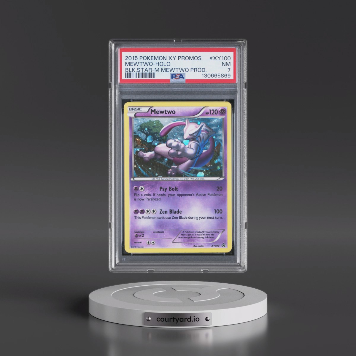 2015 Pokémon XY Black Star Promos #XY100 Mewtwo - Holo Mega Mewtwo Products (PSA 7 NM)