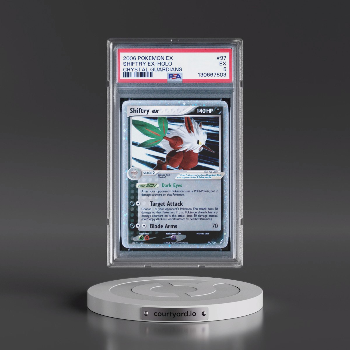 2006 Pokémon EX Crystal Guardians #97 Shiftry EX - Holo Holo (PSA 5 EX)