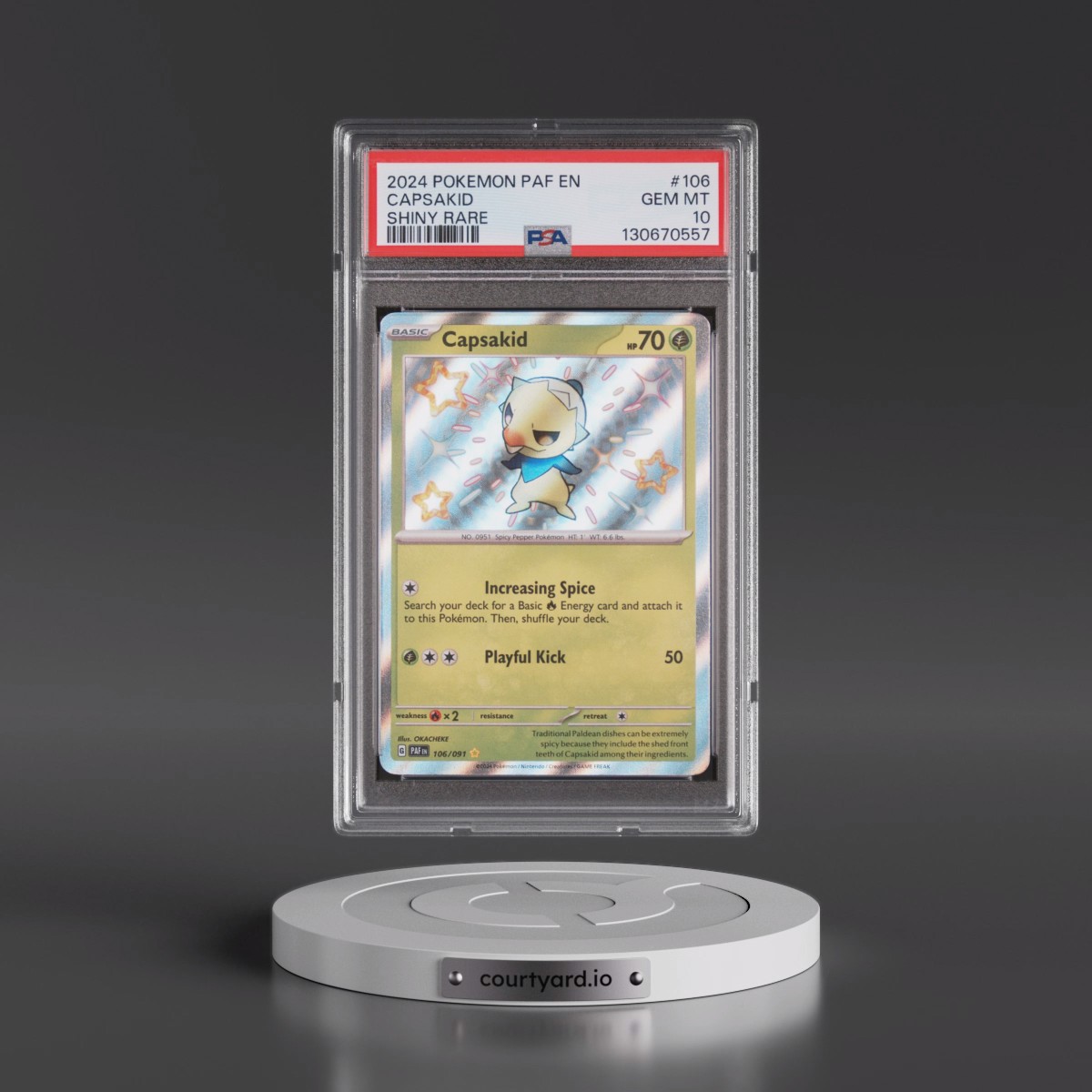 2024 Pokémon Paf EN-Paldean Fates #106 Capsakid - Shiny Rare (PSA 10 GEM MINT)