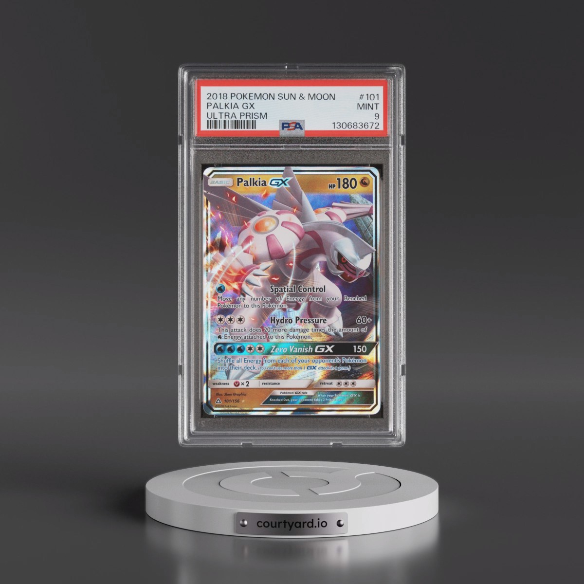 2018 Pokémon Sun & Moon Ultra Prism #101 Palkia GX - Holo (PSA 9 MINT)