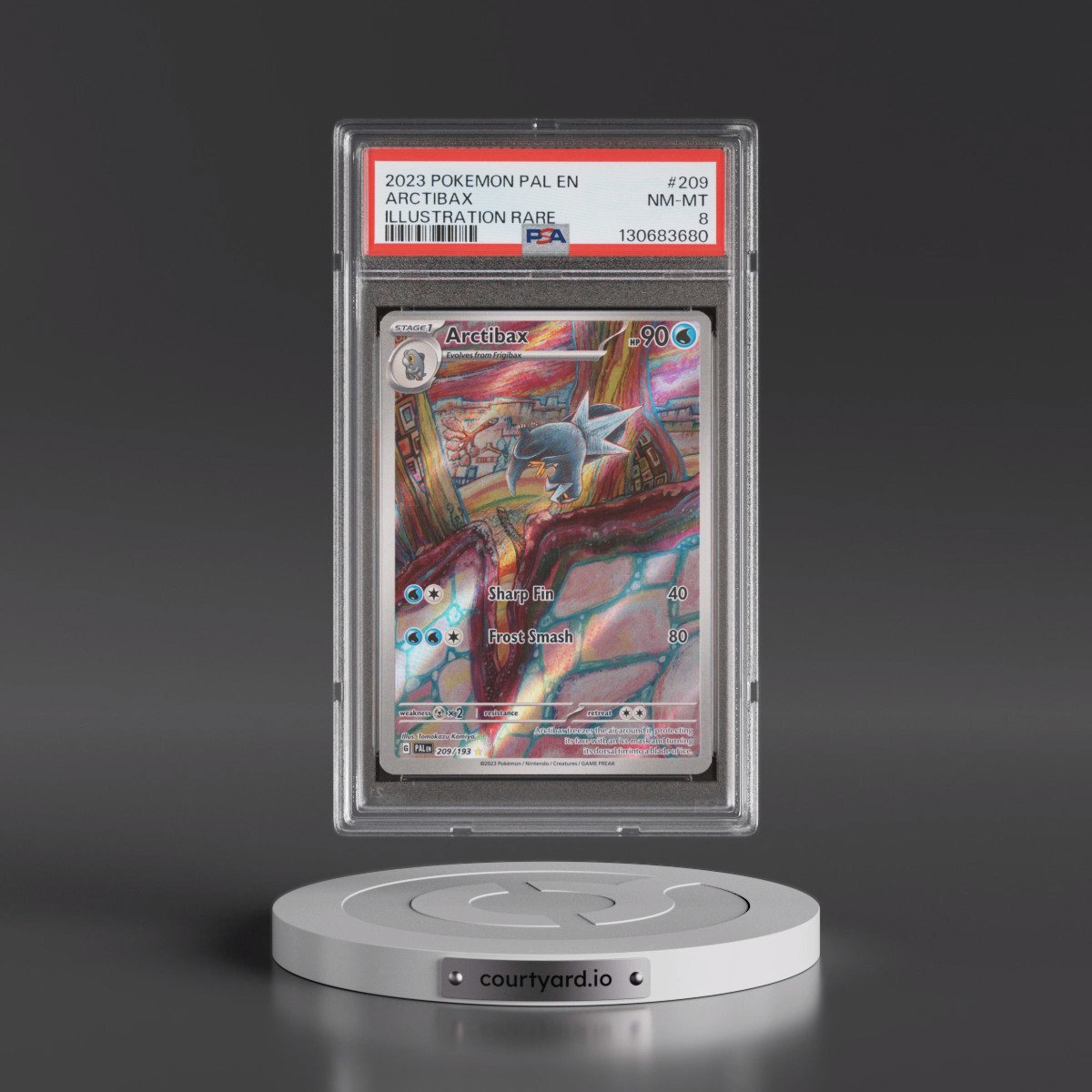 2023 Pokémon Pal EN-Paldea Evolved #209 Arctibax - Illustration Rare (PSA 8 NM-MT)