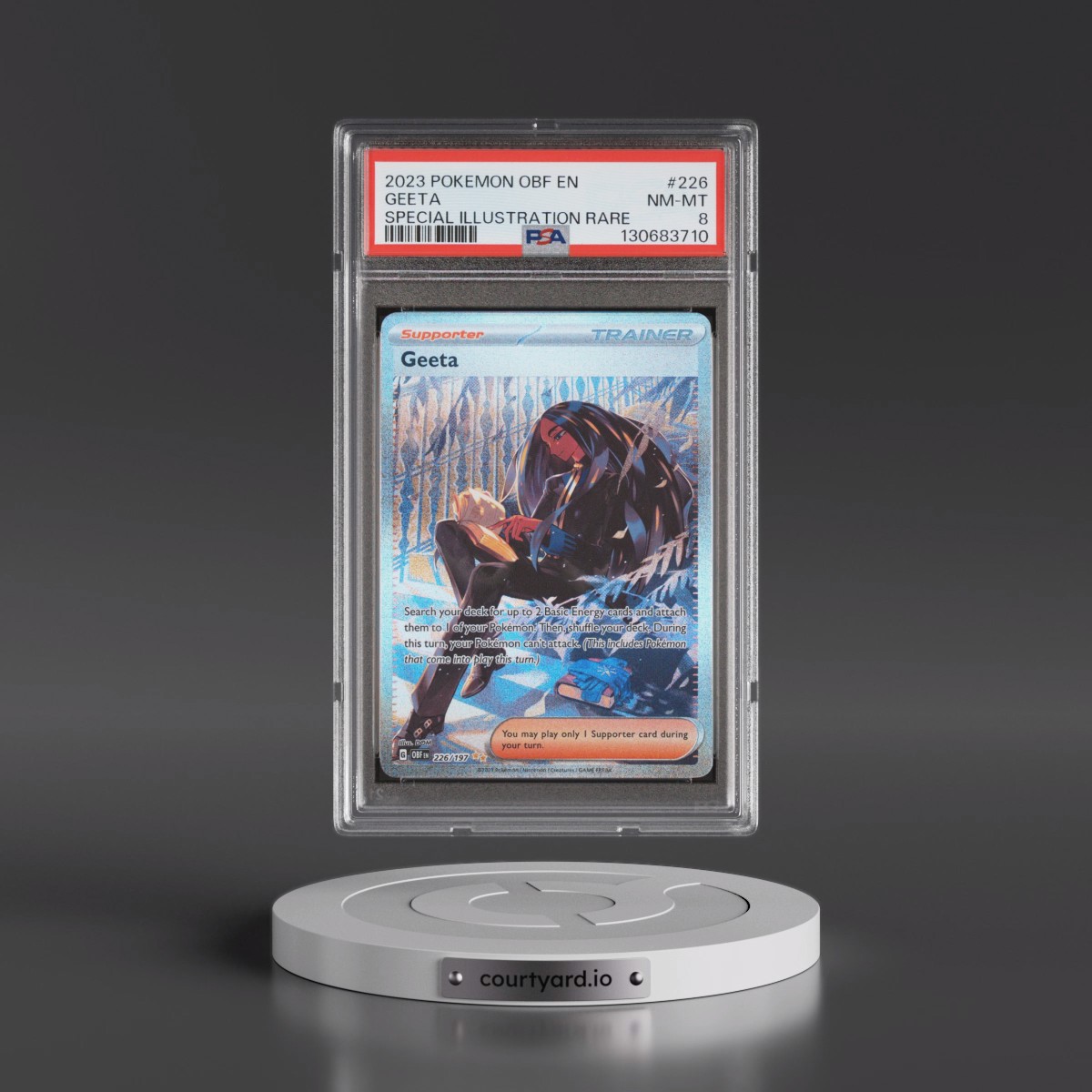 2023 Pokémon Obf EN-Obsidian Flames #226 Geeta - Special Illustration Rare (PSA 8 NM-MT)