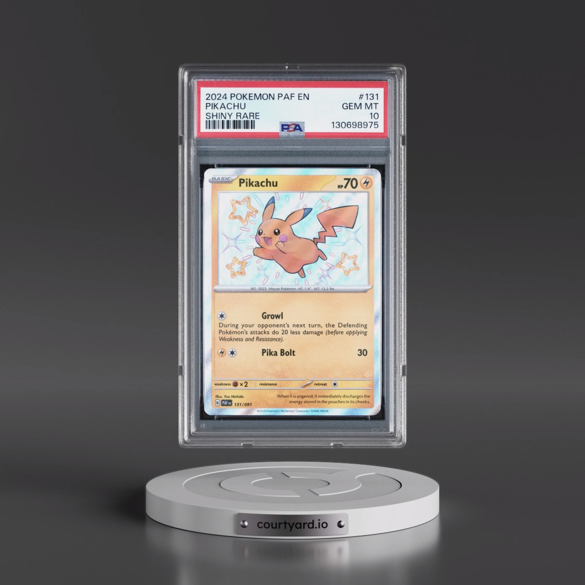 2024 Pokémon Paf EN-Paldean Fates #131 Pikachu - Shiny Rare (PSA 10 GEM MINT)