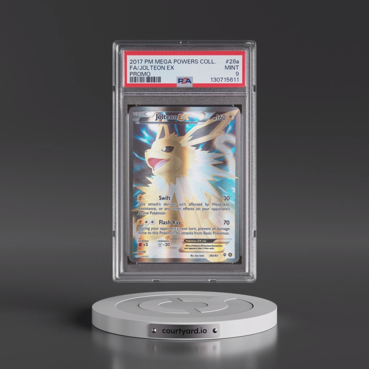 2017 Pokémon Mega Powers Collection Promo #28a Jolteon EX - Holo Full Art (PSA 9 MINT)