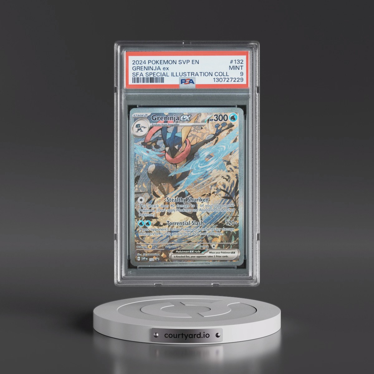 2024 Pokémon Svp EN-SV Black Star Promo #132 Greninja EX - Holo Shrouded Fable Special Illustration Collection (PSA 9 MINT)