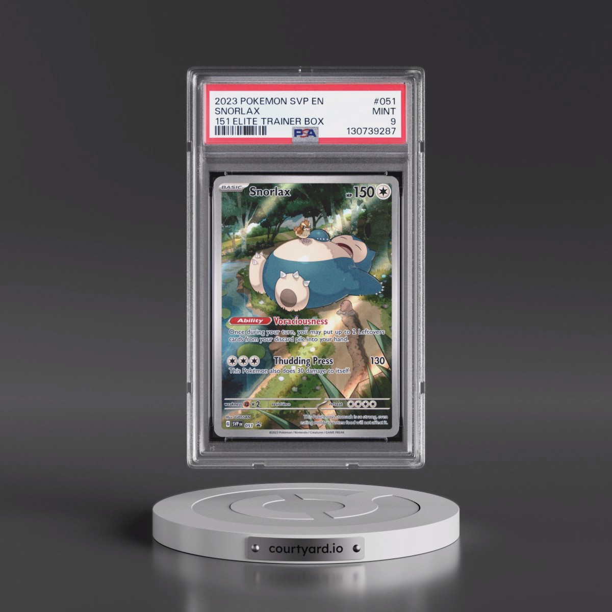 2023 Pokémon Svp EN-SV Black Star Promo #051 Snorlax - 151 Elite Trainer Box (PSA 9 MINT)