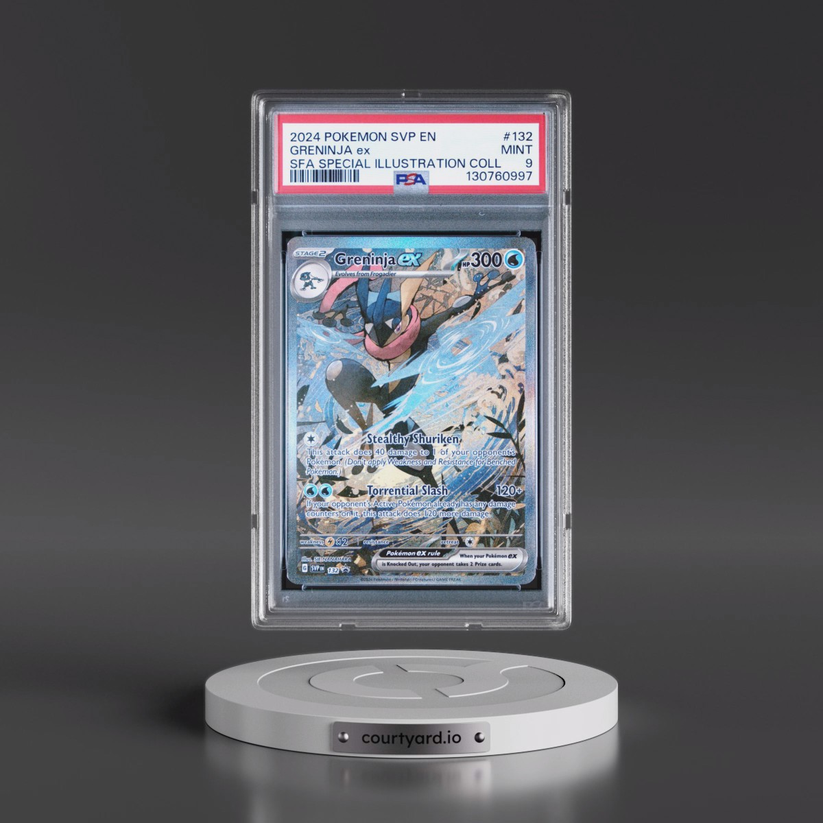 2024 Pokémon Svp EN-SV Black Star Promo #132 Greninja EX - Holo Shrouded Fable Special Illustration Collection (PSA 9 MINT)