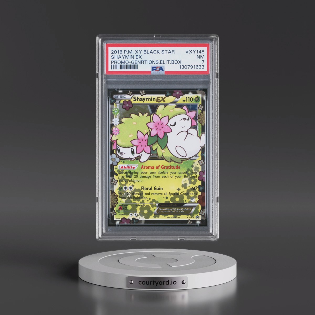 2016 Pokémon XY Black Star Promo #XY148 Shaymin EX - Holo Generations Elite Trainer Box (PSA 7 NM)