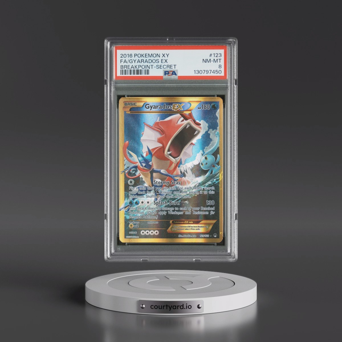 2016 Pokémon XY Breakpoint #123 Gyarados EX - Holo Full Art Secret (PSA 8 NM-MT)