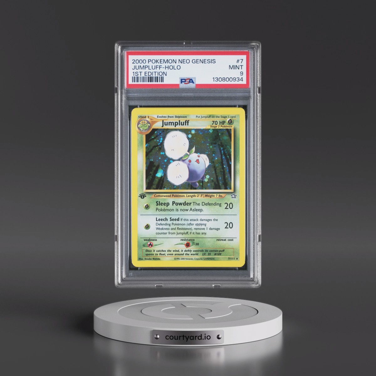 2000 Pokémon Neo Genesis #7 Jumpluff - 1st Edition Holo (PSA 9 MINT)